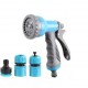 Hand sprayer for garden hose with eight different spraying styles -Blue
